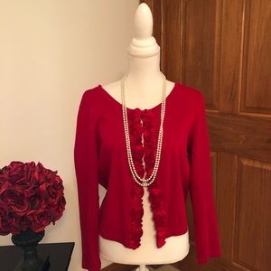 Beautiful red cardigan sweater